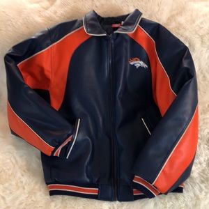Denver NFL Navy Orange 2K Varsity Jacket Mens XL